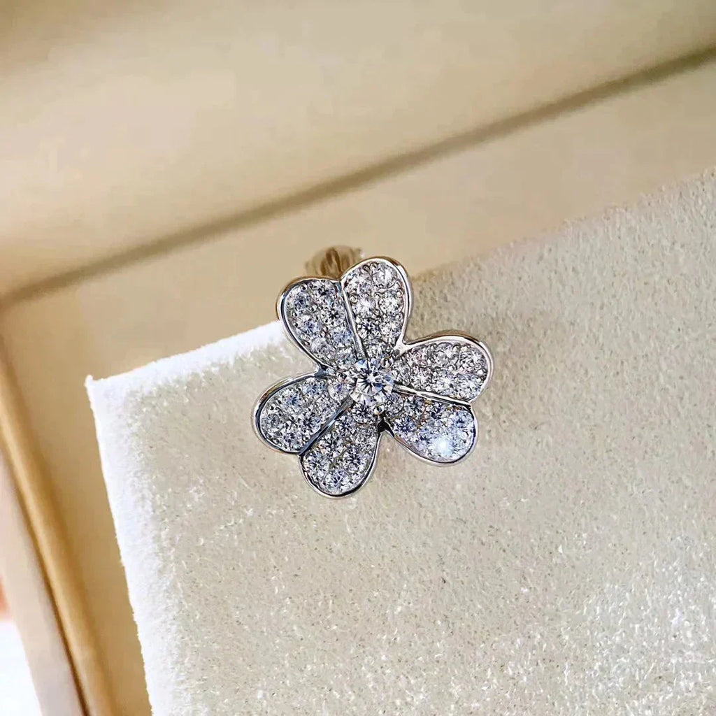 LumiClover Comos Diamantohrringe Silber