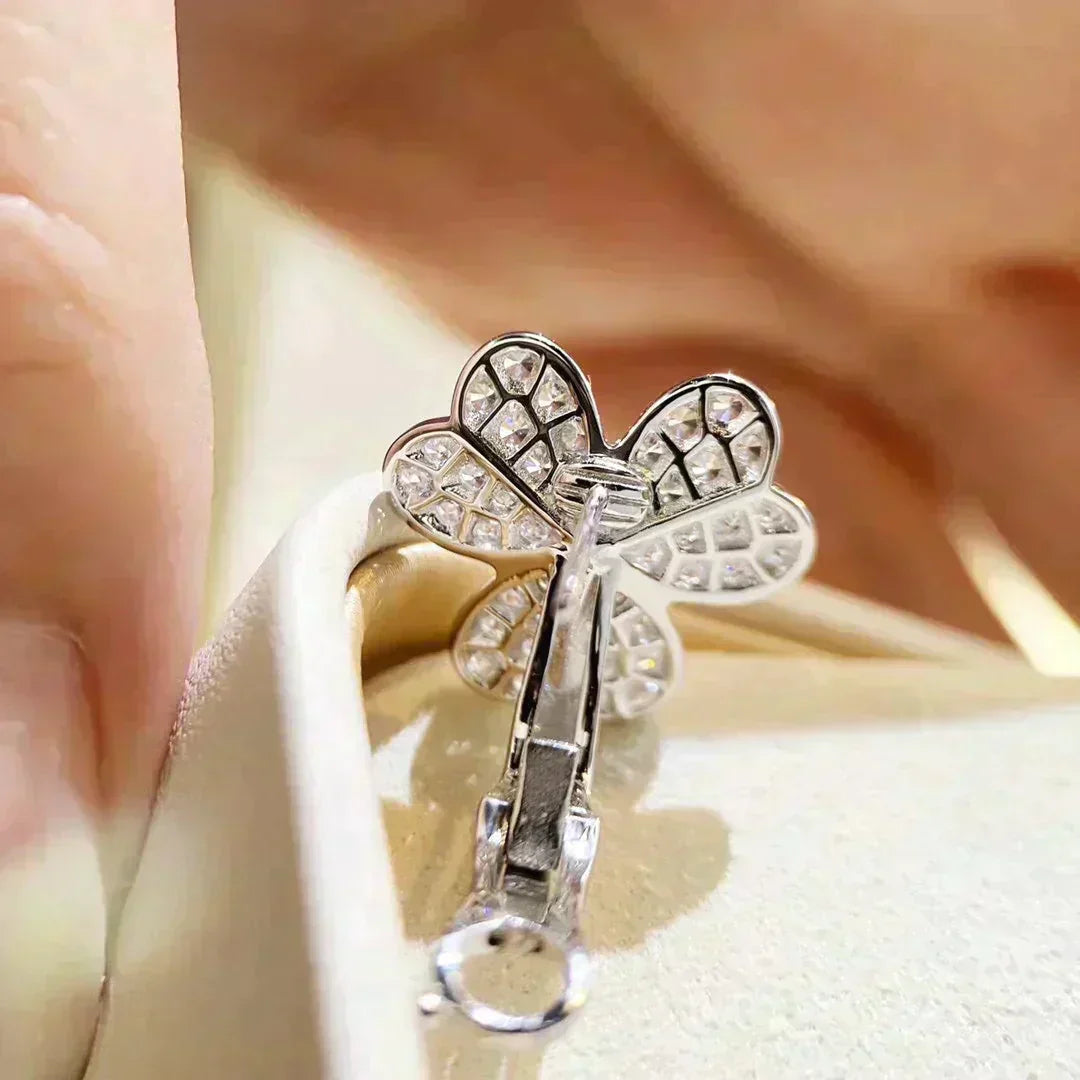LumiClover Comos Diamantohrringe Silber