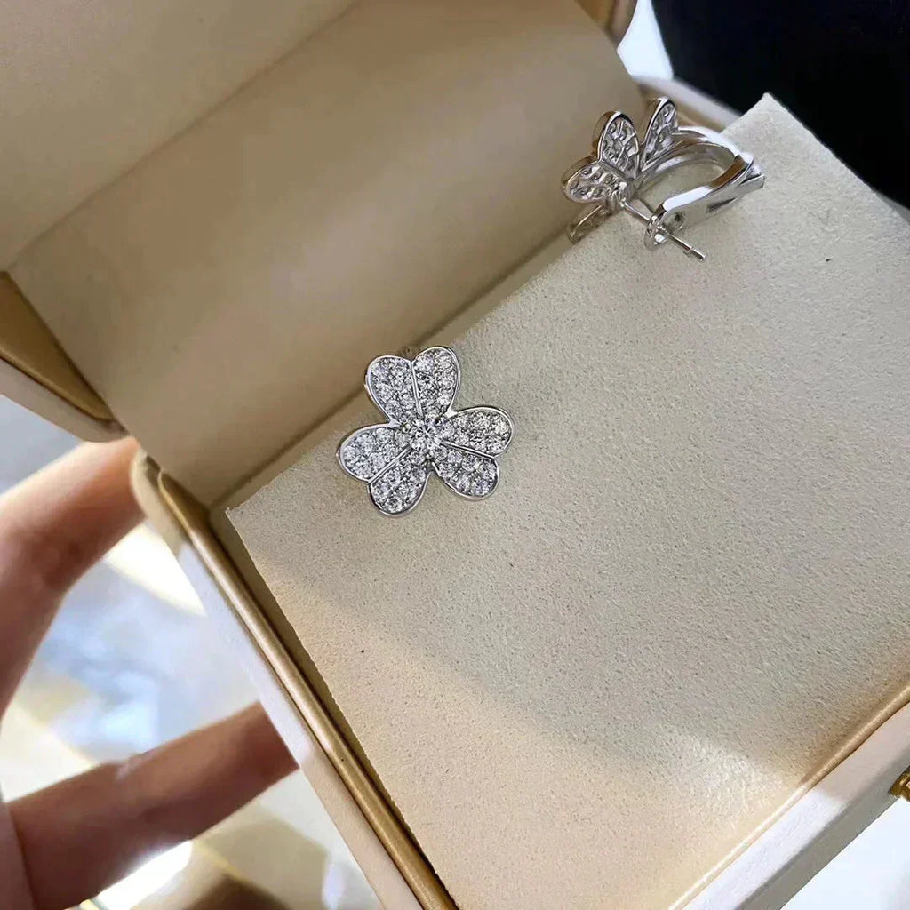 LumiClover Comos Diamantohrringe Silber