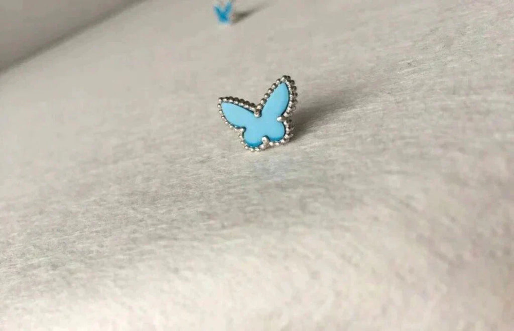 ¡®Lumi¡¯BUTTERFLY TURQUOISE EARRINGS SILVER