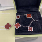 Lumi® CLOVER 5 MOTIFS SIVLER CARNELIAN ARMBAND