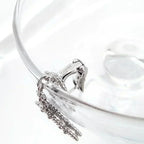 Lumi® Ohrringe mit Kleeblattmotiven, Diamant und Onyx, Silber