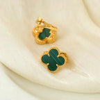 Lumi® CLOVER MEDIUM 1 MOTIFS MALACHITE EARRINGS