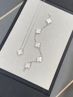[Lumi jewelry]CLOVER WHITE PEARL MOP 5 MOTIF BRACELET COLLECTION