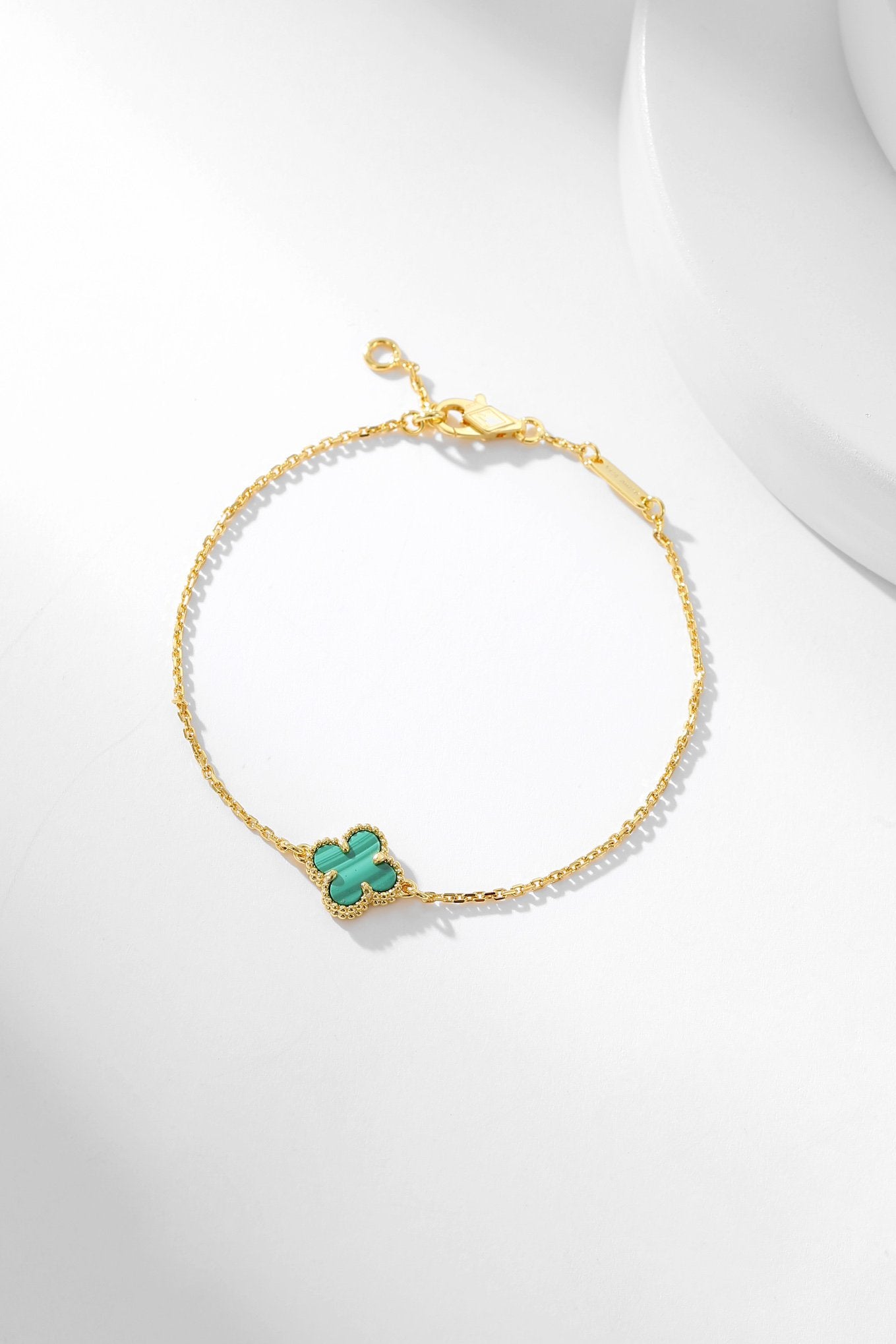 ¡®Lumi¡¯CLOVER BRACELET MALACHITE 1 MOTIF