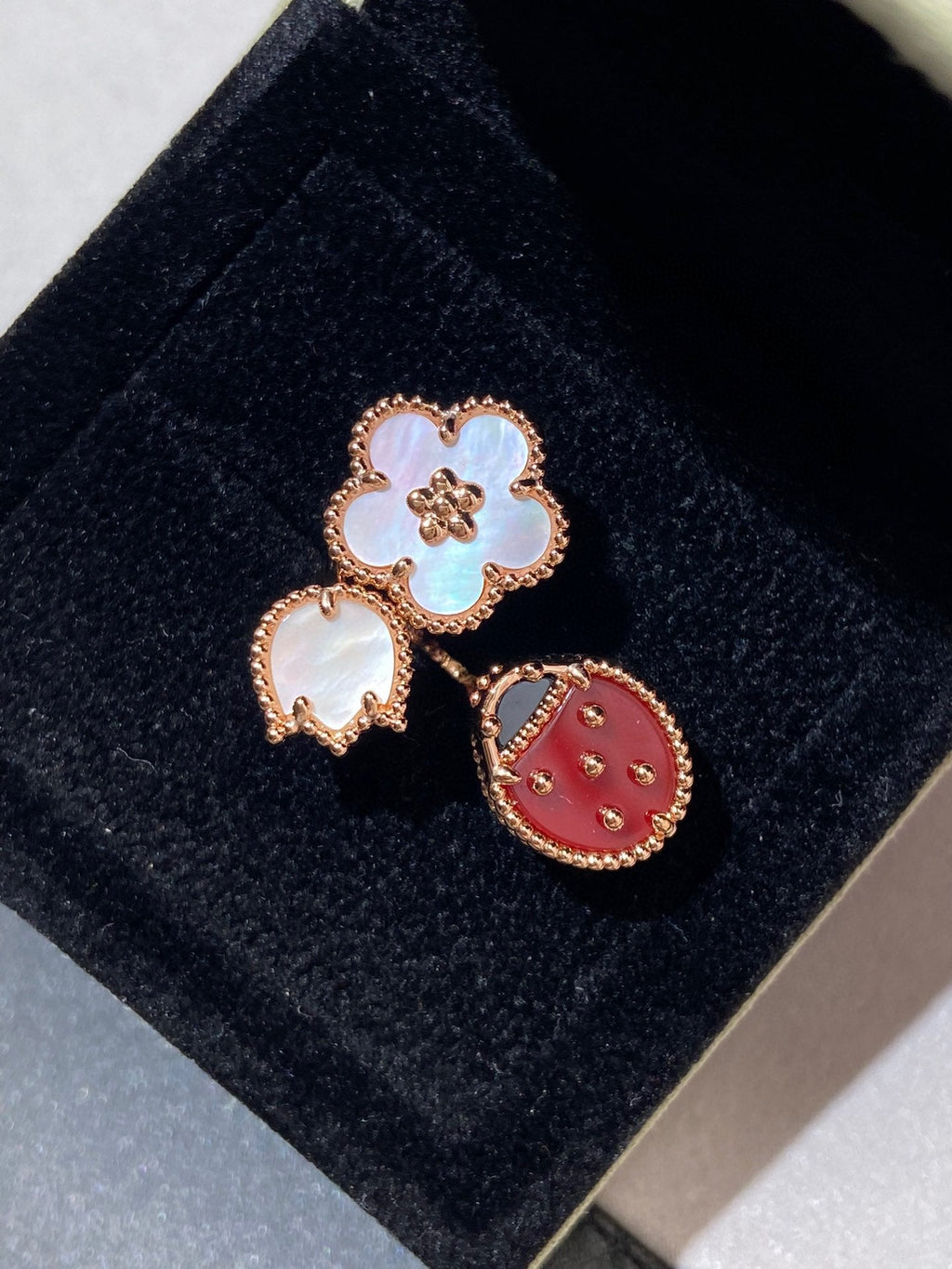 Lumi® Glücksmotiv 3-Motiv-Ring aus Roségold