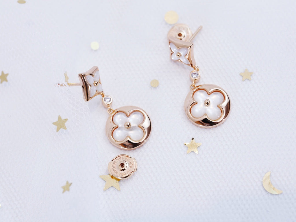¡®Lumi¡¯STAR AND SUN PINK GOLD MOP DROP EARRINGS