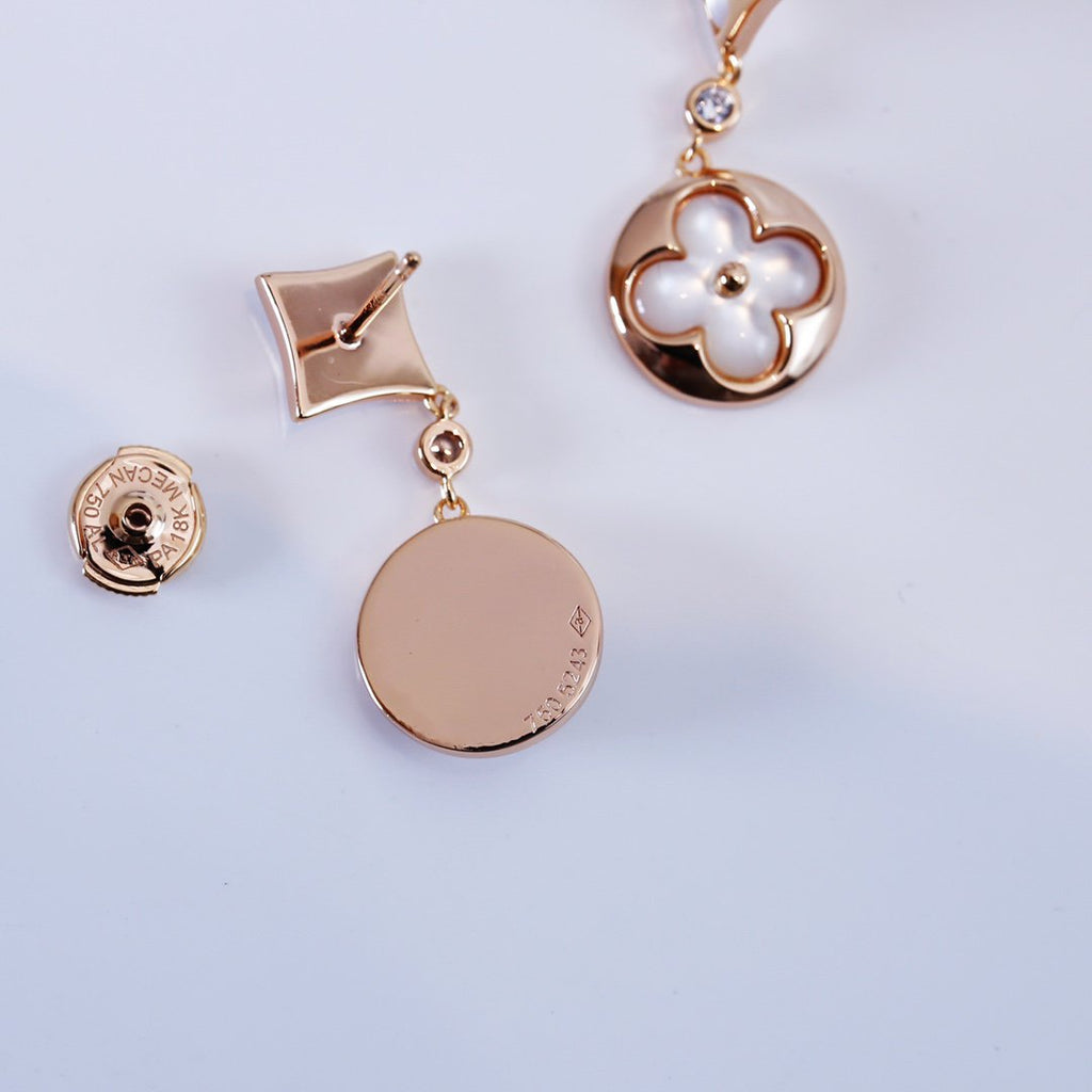 ¡®Lumi¡¯STAR AND SUN PINK GOLD MOP DROP EARRINGS