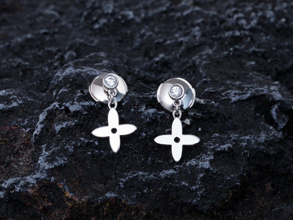 ¡®Lumi¡¯VIDYLLE SILVER DIAMOND MINI DROP EARRINGS