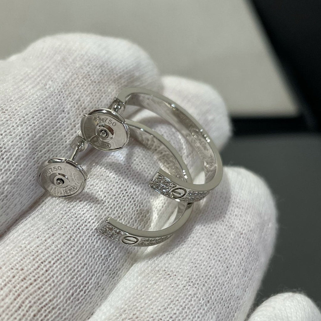 ¡®Lumi¡¯LOVE DIAMOND SILVER HOOP EARRINGS
