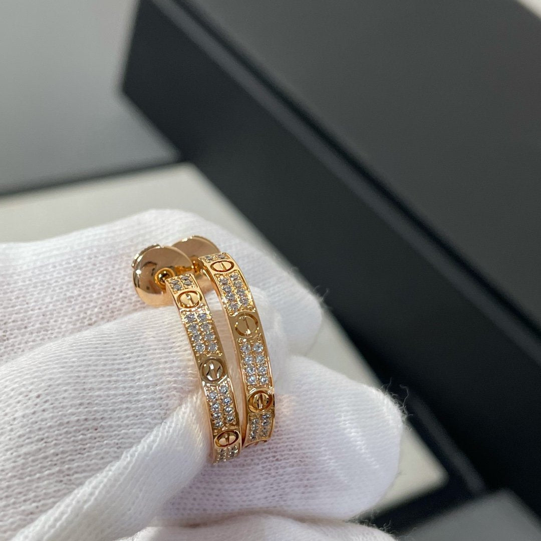 ¡®Lumi¡¯LOVE DIAMOND PINK GOLD HOOP EARRINGS