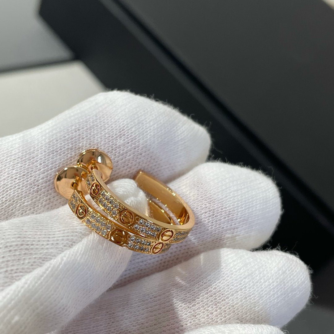 ¡®Lumi¡¯LOVE DIAMOND PINK GOLD HOOP EARRINGS