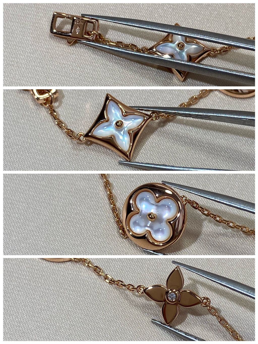 ¡®Lumi¡¯STAR AND SUN 5 MOTIF MOP PINK GOLD BRACELET