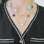 ¡®Lumi¡¯LUCKY CLOVER SILVER 11 MOTIF NECKLACE