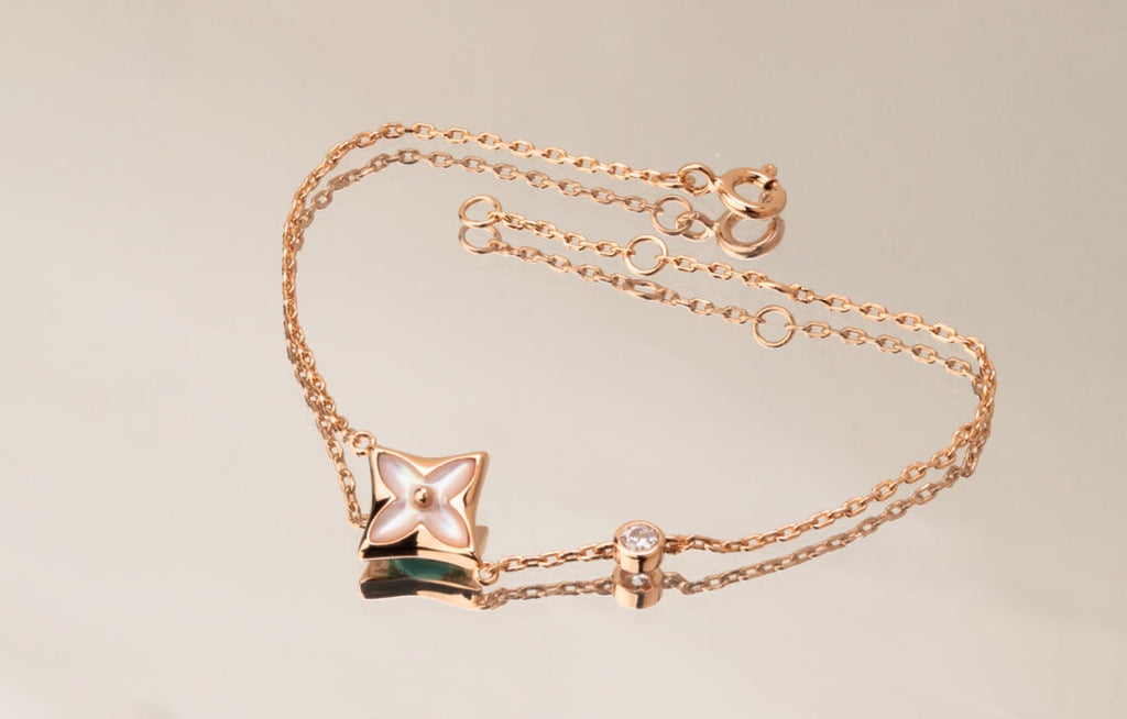 ¡®Lumi¡¯STAR PINK MOP 1 DIAMOND PINK GOLD NECKLACE