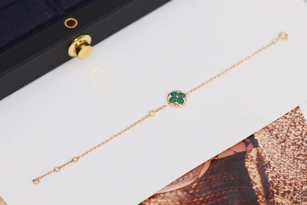 ¡®Lumi¡¯STAR AND SUN 4 MOTIF PINK GOLD MALACHITE BRACELET