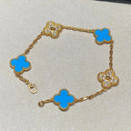 [Lumi jewelry] CLOVER 5 MOTIF BLUE AGATE BRACELET COLLECTION