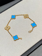 [Lumi jewelry] CLOVER 5 MOTIF BLUE AGATE BRACELET COLLECTION