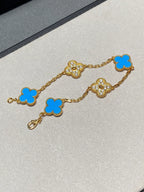 [Lumi jewelry] CLOVER 5 MOTIF BLUE AGATE BRACELET COLLECTION