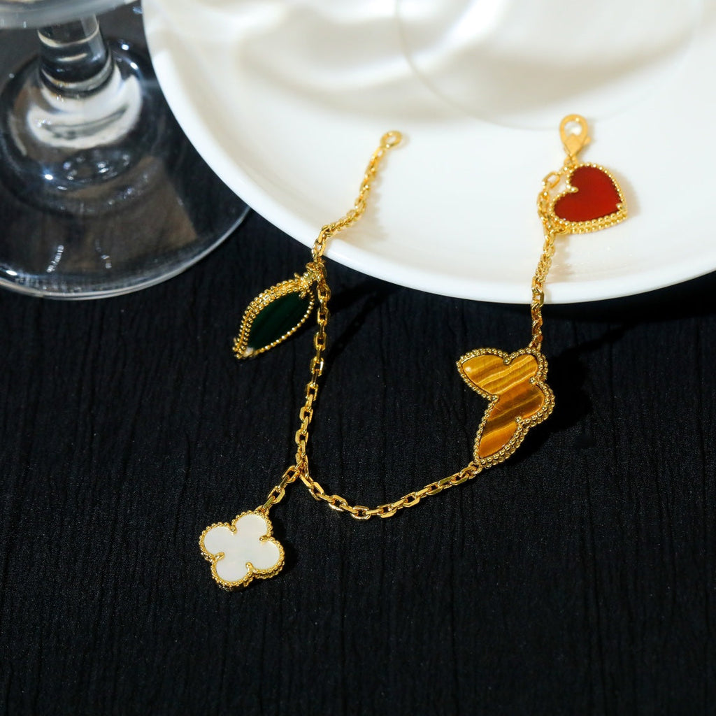Lumi® Lucky Spring 5 Motiv Goldarmband 
