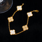 [Lumi jewelry]CLOVER WHITE PEARL MOP 5 MOTIF BRACELET COLLECTION