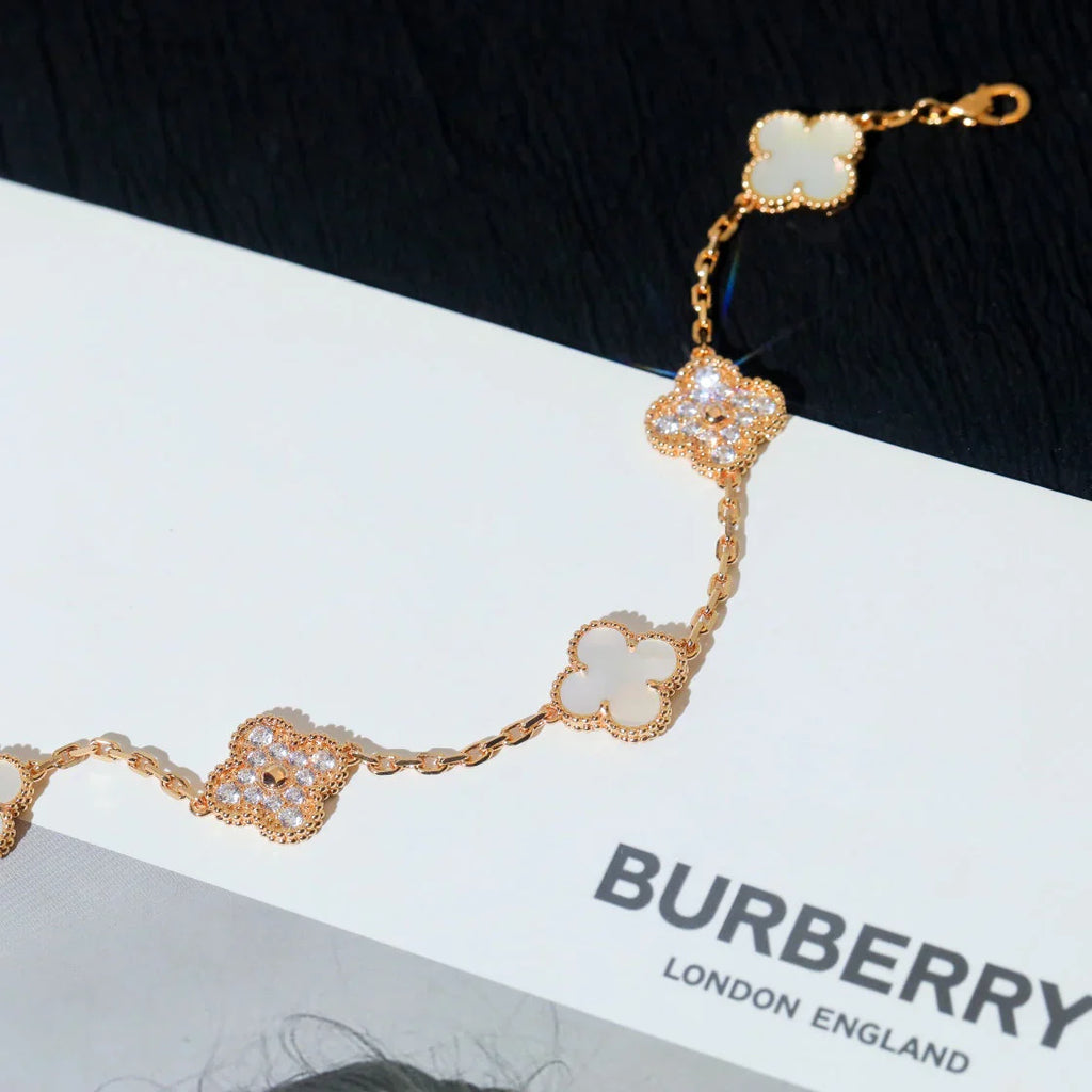 [Lumi]New CLOVER WHITE PEARL MOP 5 MOTIF BRACELET COLLECTION