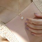 ¡®Lumi¡¯STAR AND SUN WHITE MOP 2 MOTIF PINK GOLD NECKLACE