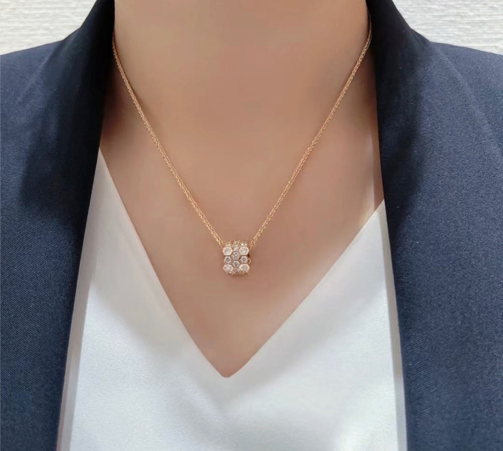 Lumi® BEE LOVE DIAMOND PAVED 3 ROW NECKLACE 