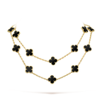 ¡®Lumi¡¯CLOVER 20 MOTIFS ONYX NECKLACE