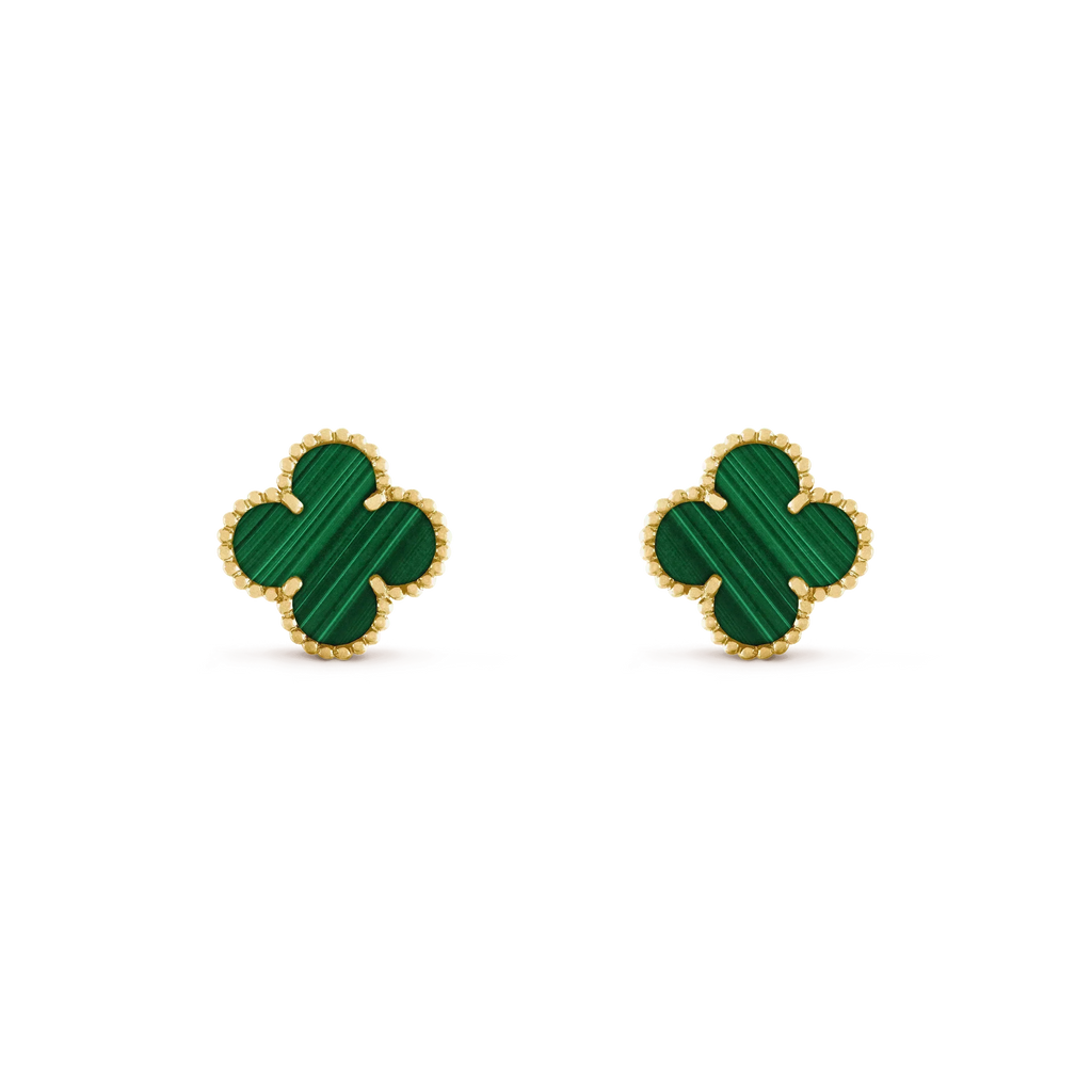 Lumi® CLOVER MEDIUM 1 MOTIFS MALACHITE EARRINGS