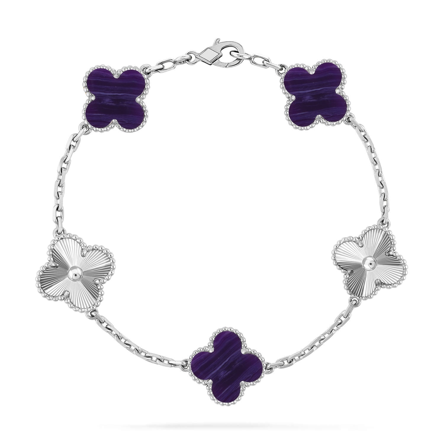 [Lumi jewelry]CLOVER 5 MOTIF PURPLE STRIPES BRACELET COLLECTION