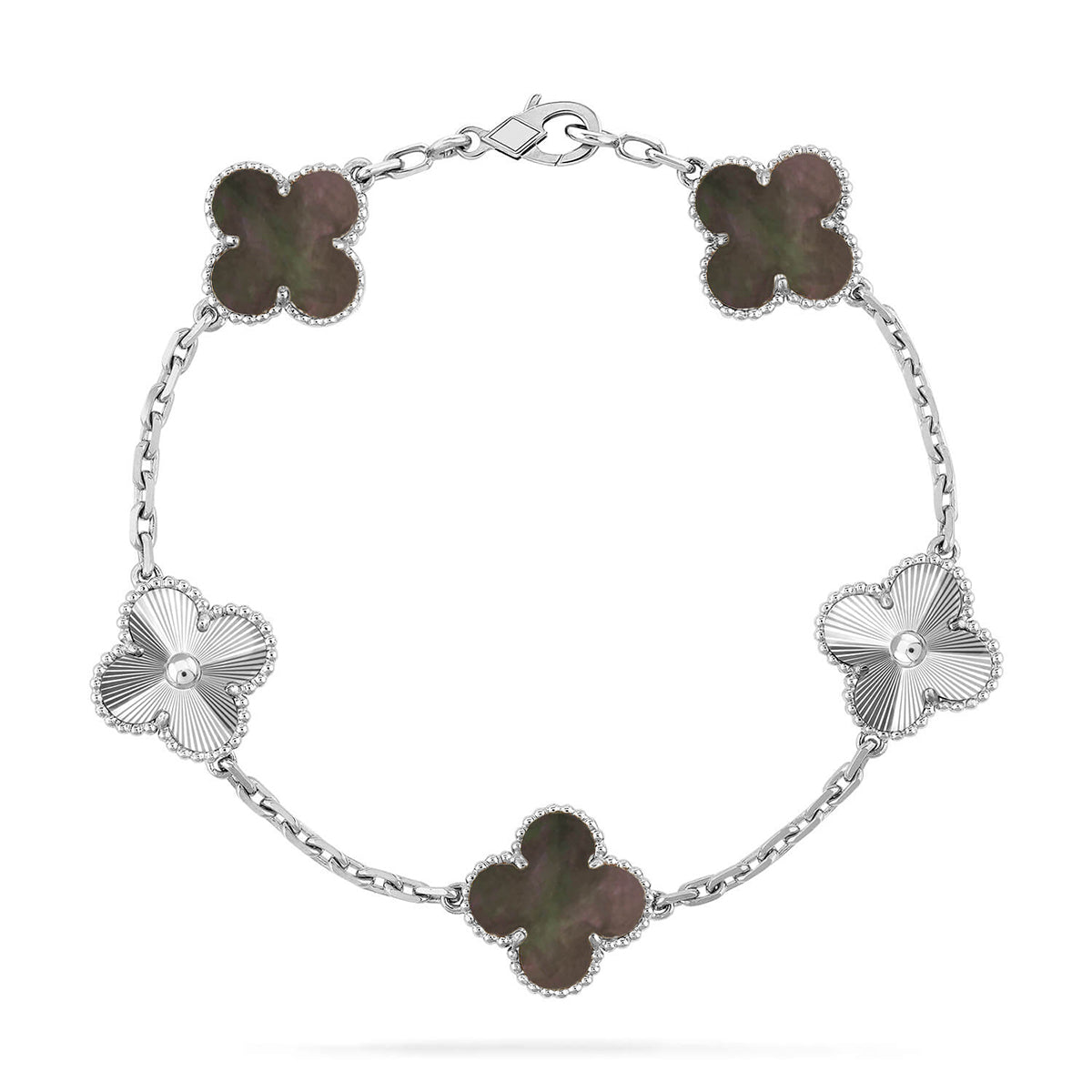 [Lumi jewelry] CLOVER 5 MOTIF GRAY MOP BRACELET COLLECTION