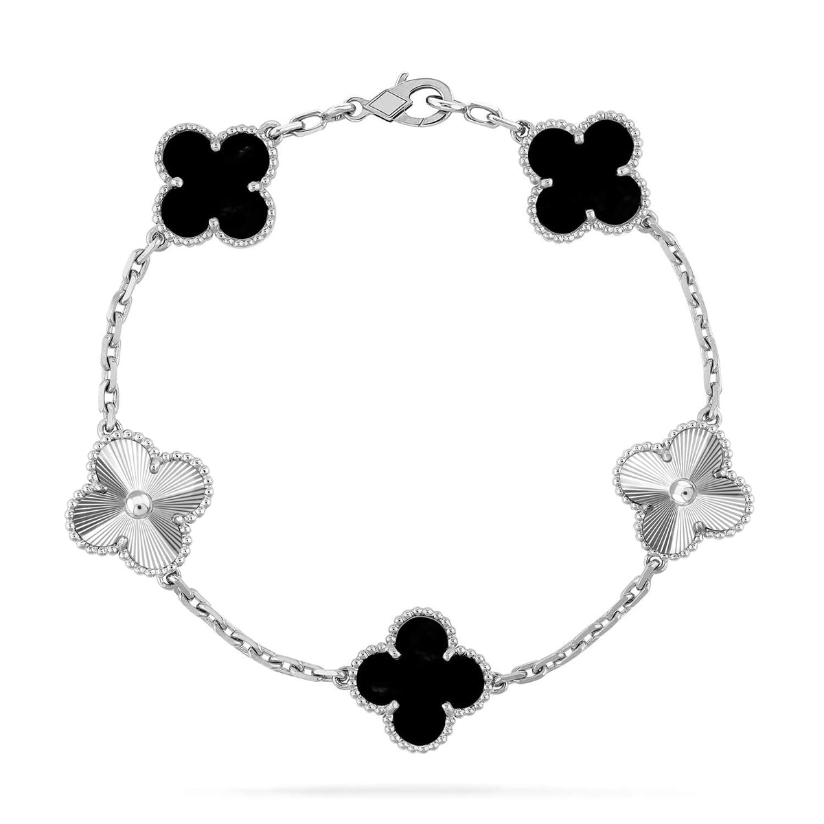[Lumi jewelry] CLOVER 5 MOTIF ONYXS BRACELET COLLECTION