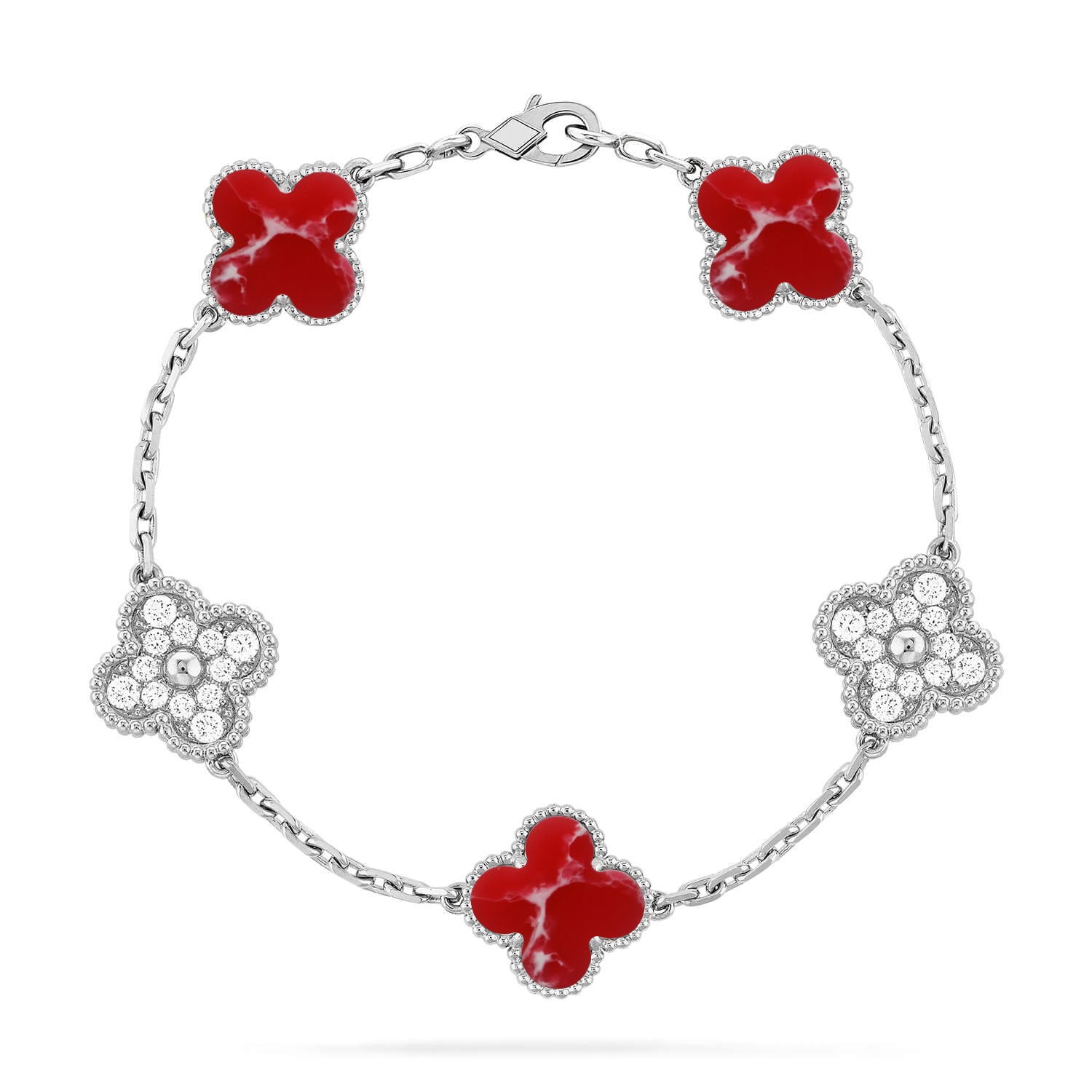 [Lumi]New CLOVER 5 MOTIF RED PATTERN BRACELET COLLECTION