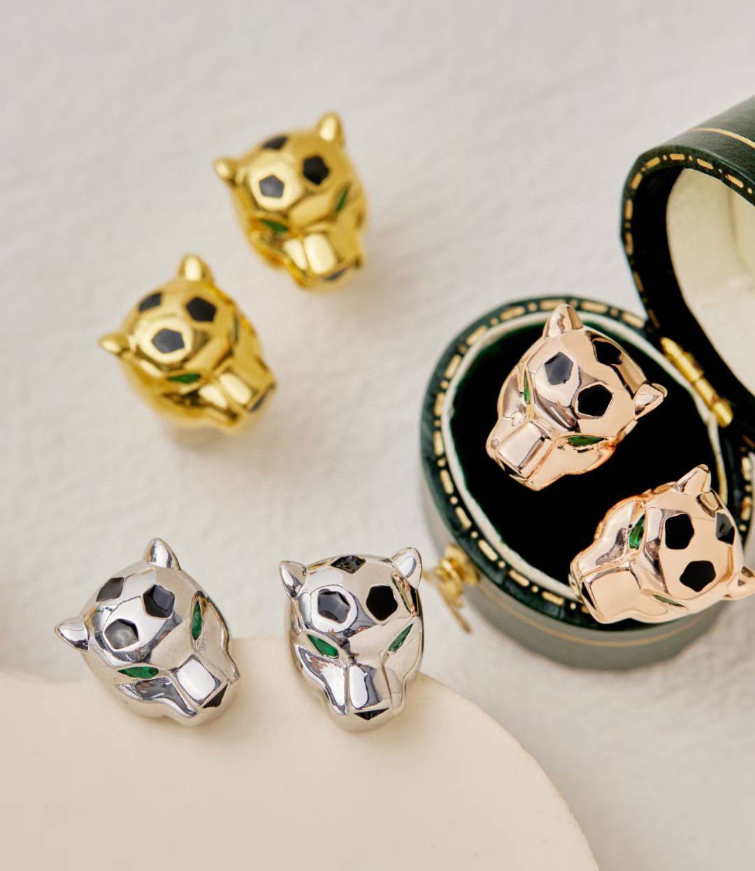 [Lumi Jewelry]CHRRTAH-PRINT STUD EARRINGS, THREE COLORS