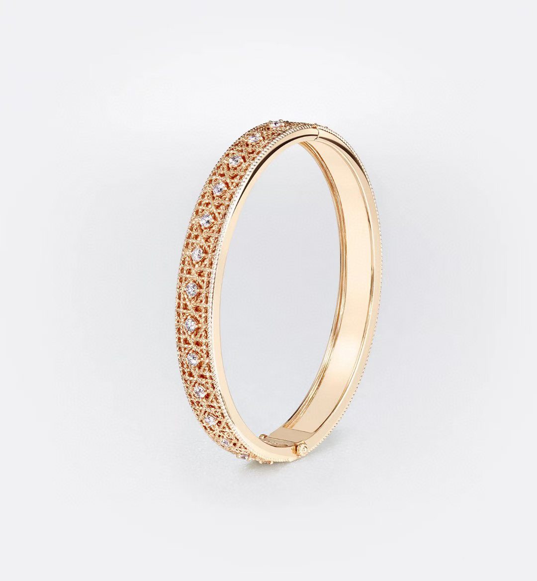 [Lumi Jewelry]2026 WOVEN-PATTERN BRACELET SET WITH FULL DIAMOND INLAY THREE-COLORS