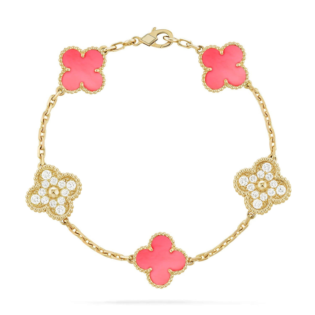 [Lumi]New  CLOVER 5 MOTIFS  PINK MOP BRACELET COLLECTION