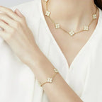 [Lumi jewelry] CLOVER 5 MOTIF FULL DIAMOND BRACELET COLLECTION