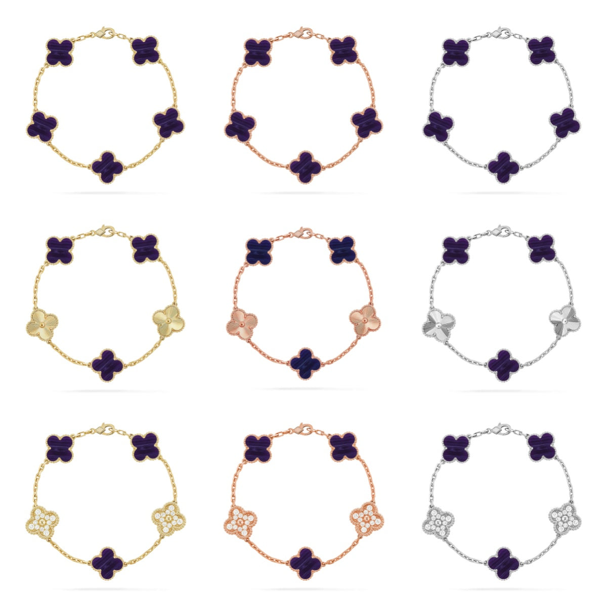 [Lumi jewelry]CLOVER 5 MOTIF LAPIS LAZULI BRACELET COLLECTION