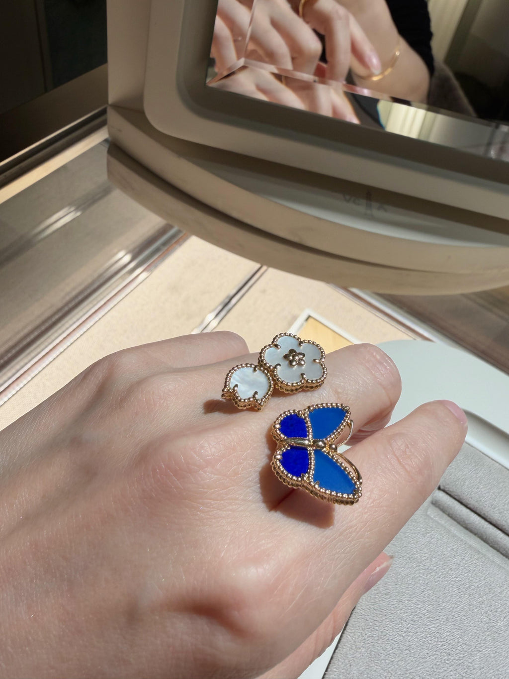 [Lumi Jewelry]2026 NEW MODEL SPRING LUCKY 3 MOTIF GOLD RING