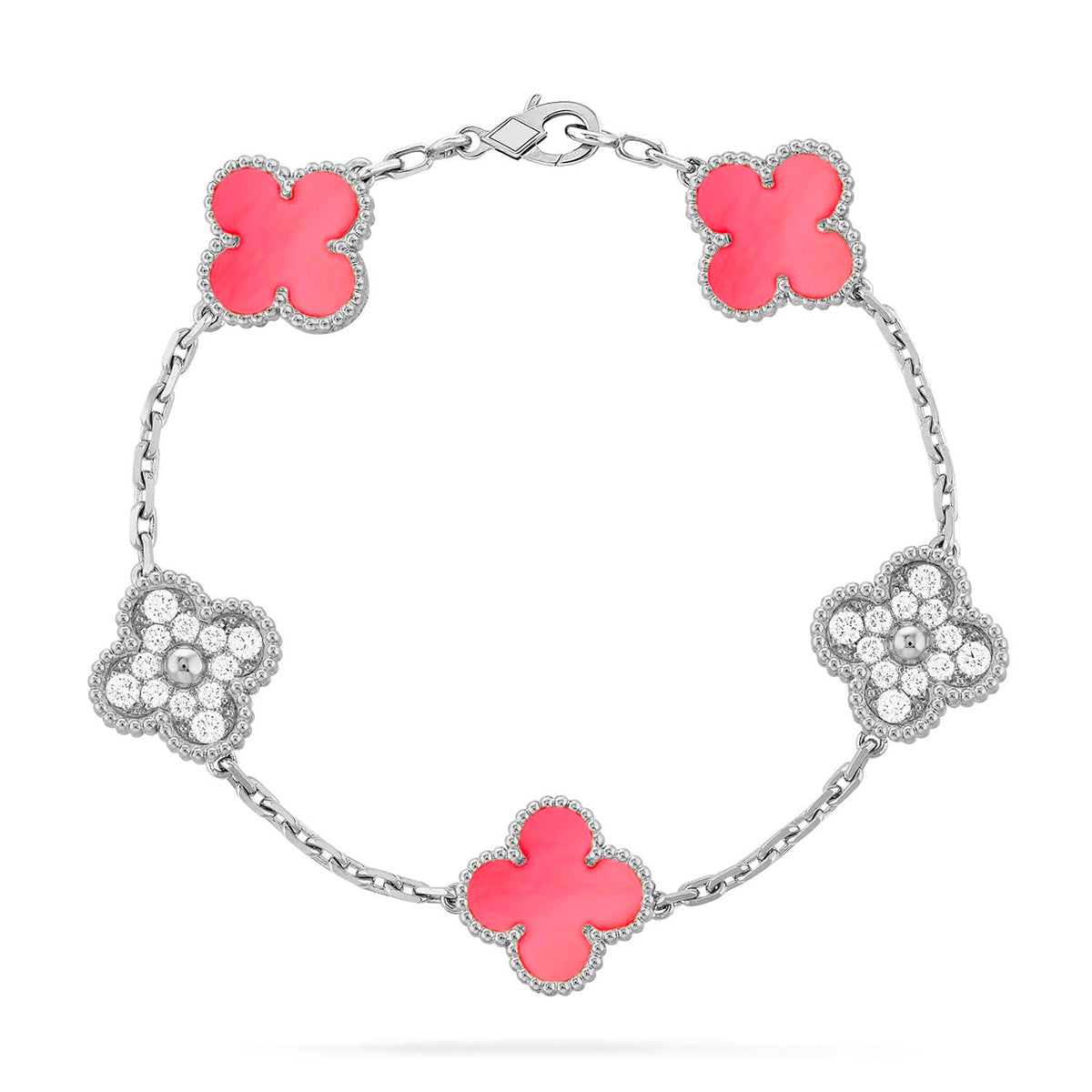 [Lumi jewelry] CLOVER 5 MOTIFS  PINK MOP BRACELET COLLECTION