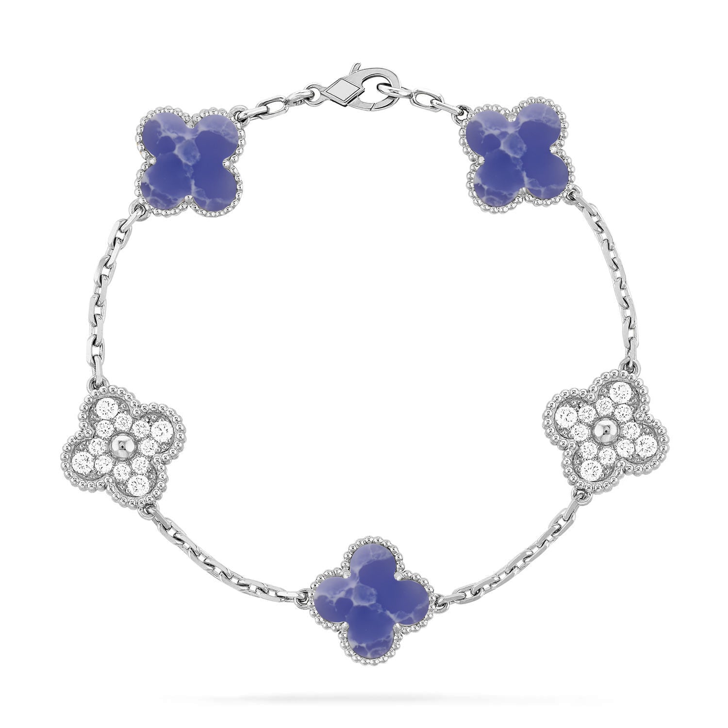 [Lumi jewelry]CLOVER 5 MOTIF BLUE VEINS BRACELET COLLECTION