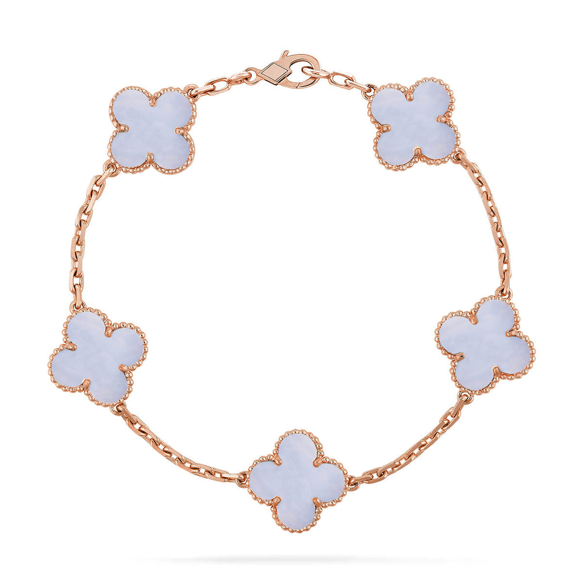 [Lumi jewelry] CLOVER 5 MOTIF PURPLE CHALCEDONY BRACELET COLLECTION