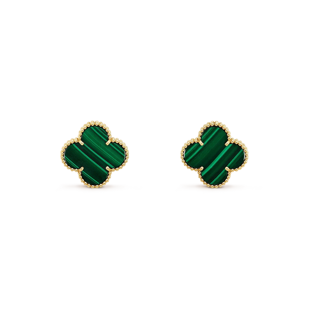 Lumi CLOVER MINI 9,5MM MALACHIT-OHRRINGE