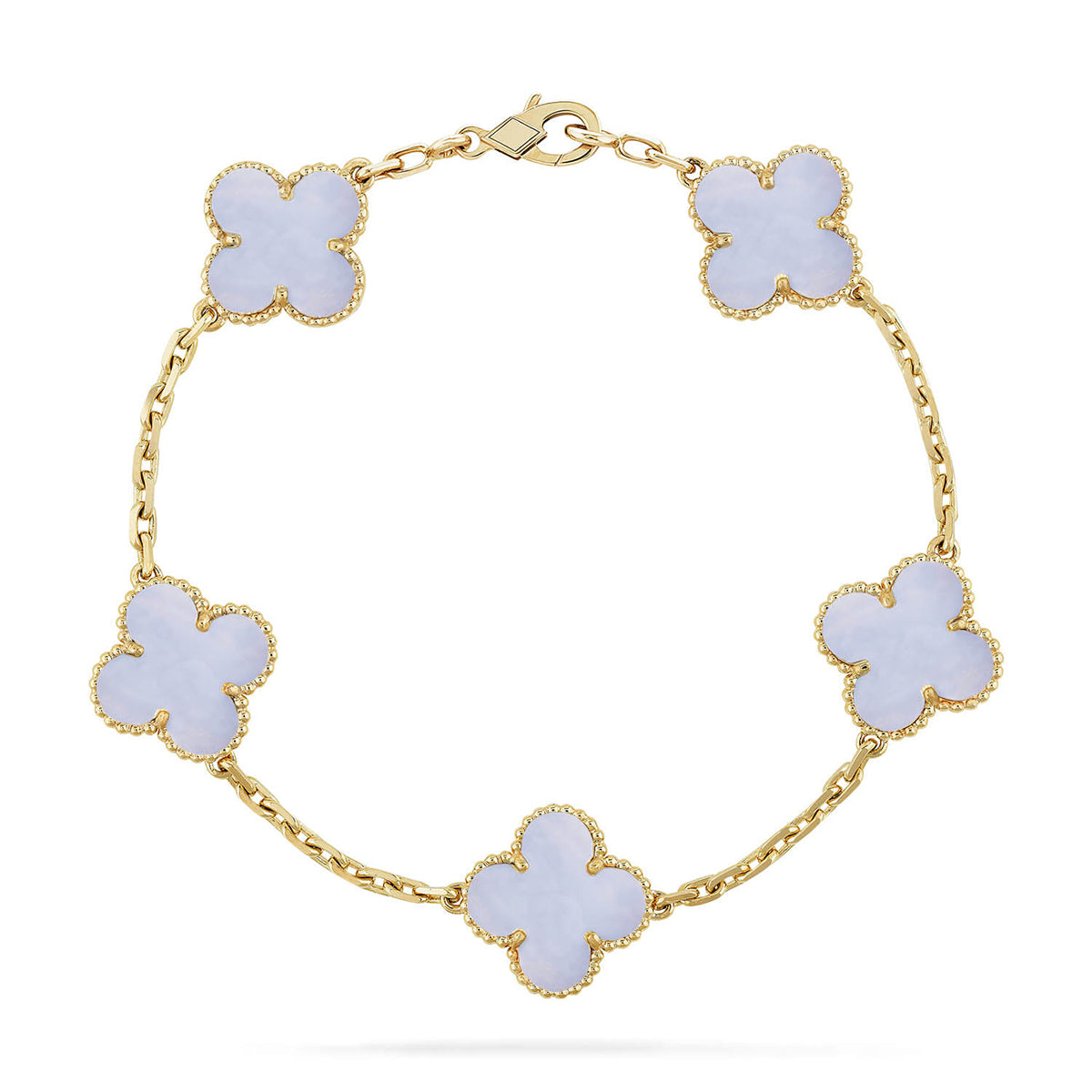 [Lumi jewelry] CLOVER 5 MOTIF PURPLE CHALCEDONY BRACELET COLLECTION