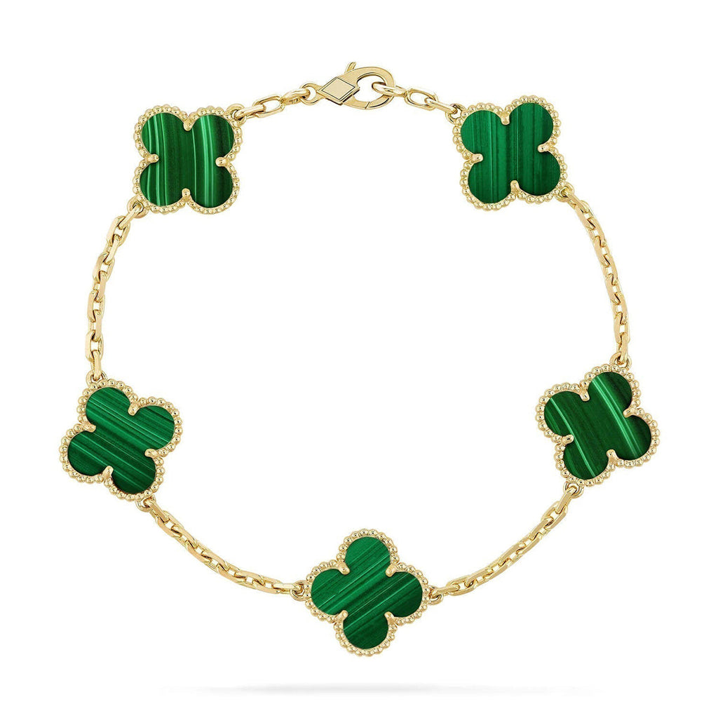 [Lumi]New  CLOVER 5 MOTIF MALACHITE BRACELET COLLECTION