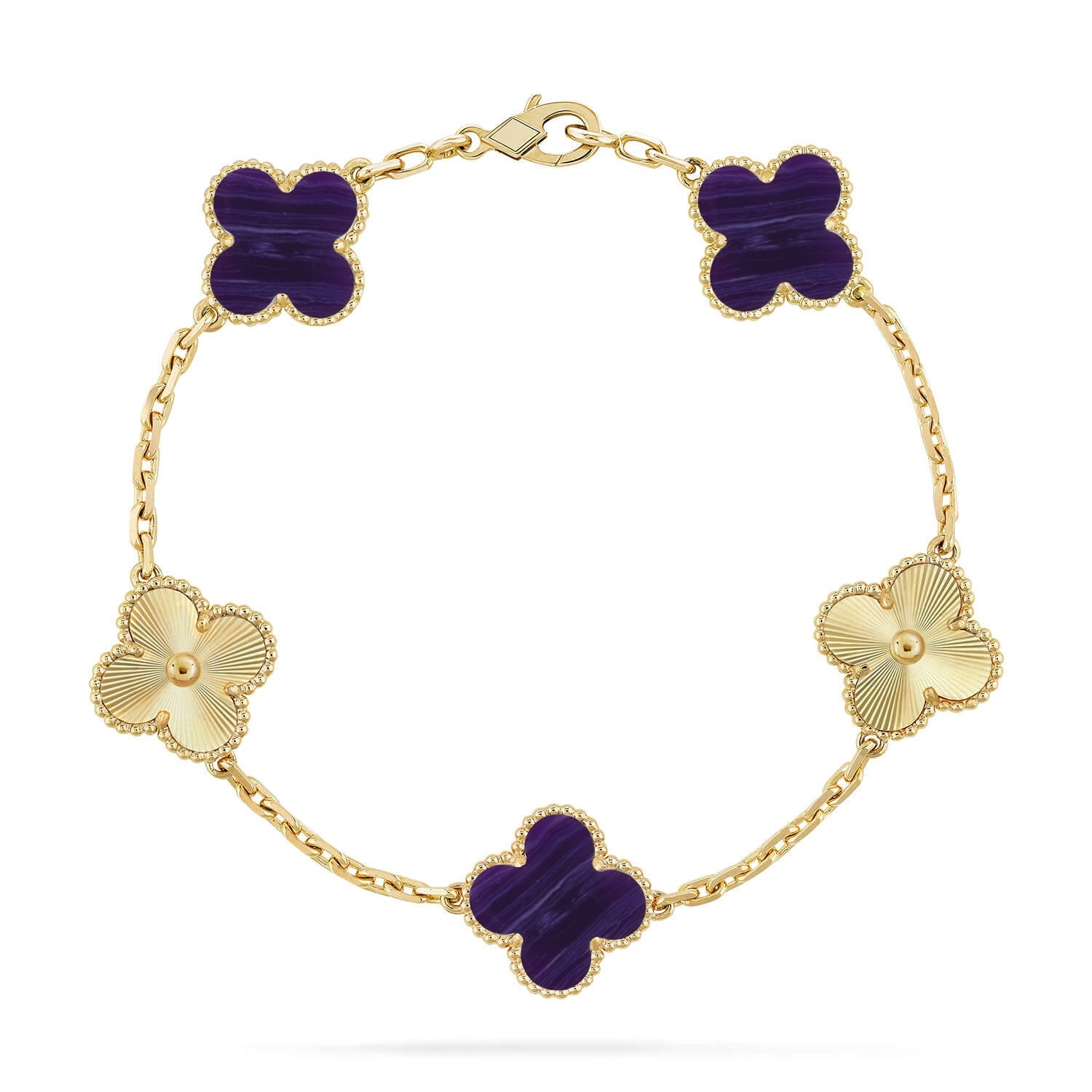 [Lumi jewelry]CLOVER 5 MOTIF PURPLE STRIPES BRACELET COLLECTION