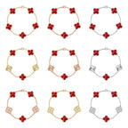 [Lumi jewelry]CLOVER 5 MOTIF RED PATTERN BRACELET COLLECTION