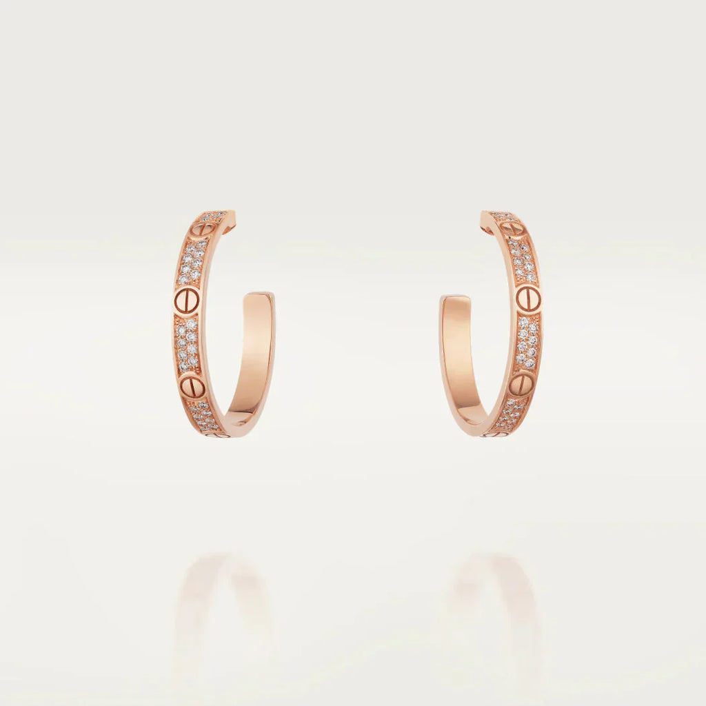 ¡®Lumi¡¯LOVE DIAMOND PINK GOLD HOOP EARRINGS