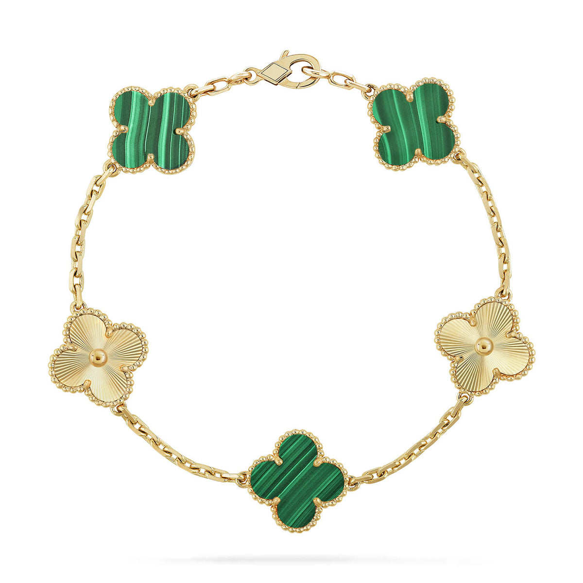 [Lumi]New  CLOVER 5 MOTIF MALACHITE BRACELET COLLECTION